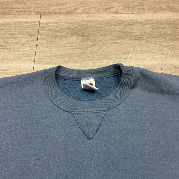 Vintage Russell Athletic Sweatshirt Mens Large Blue 90s Crewneck Blank - Picture 3 of 12